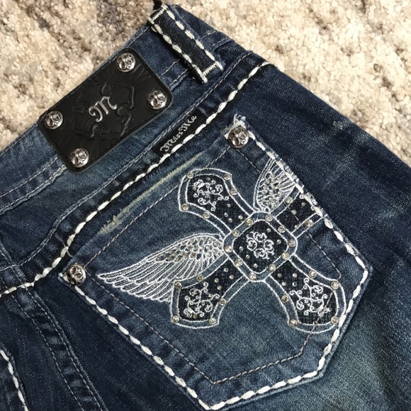 ๐ Miss Me Cross Wing Distressed Denim Jean - Picture 14 of 15
